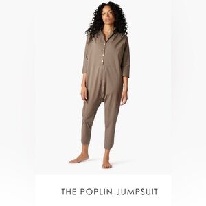 NEW TKEES Poplin Jumpsuit Oversized Cotton Button Up Khaki Green Size 5 (XL) NW